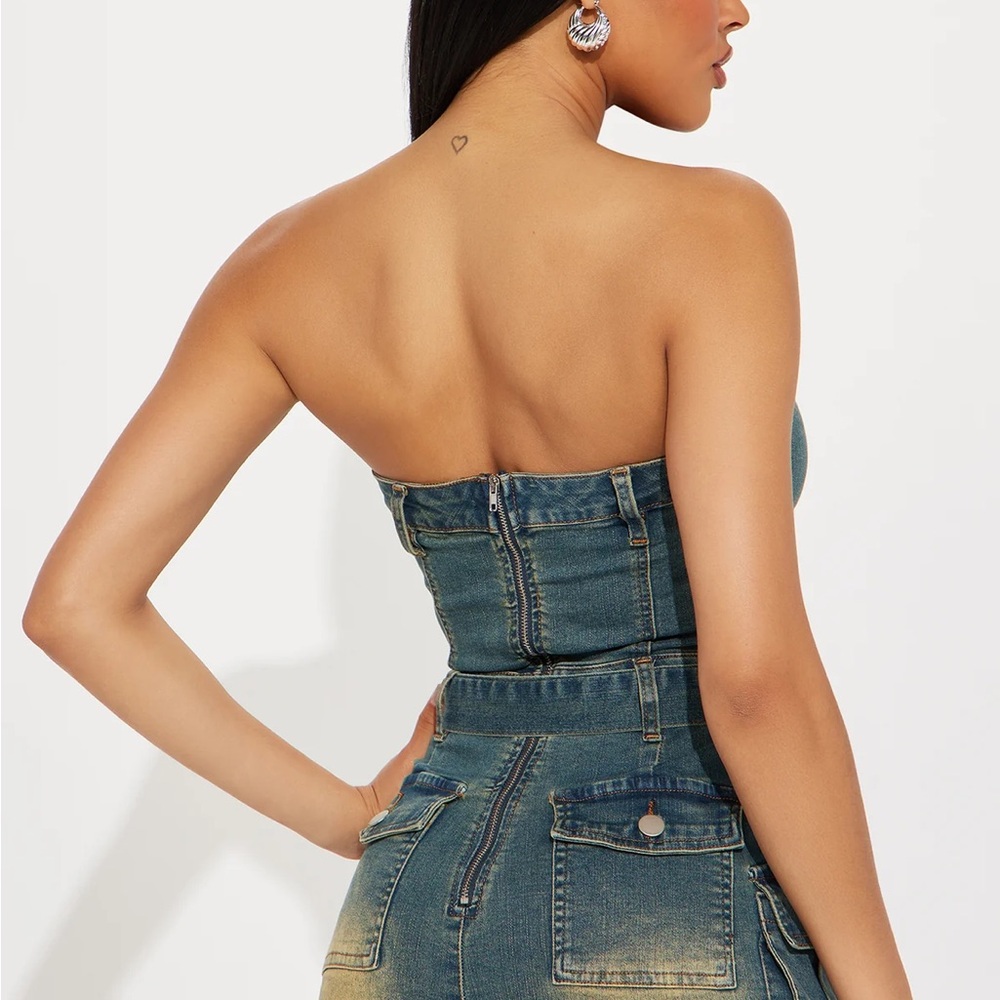 Fashion Nova Denim Jumpsuit - Picture 2 of 6